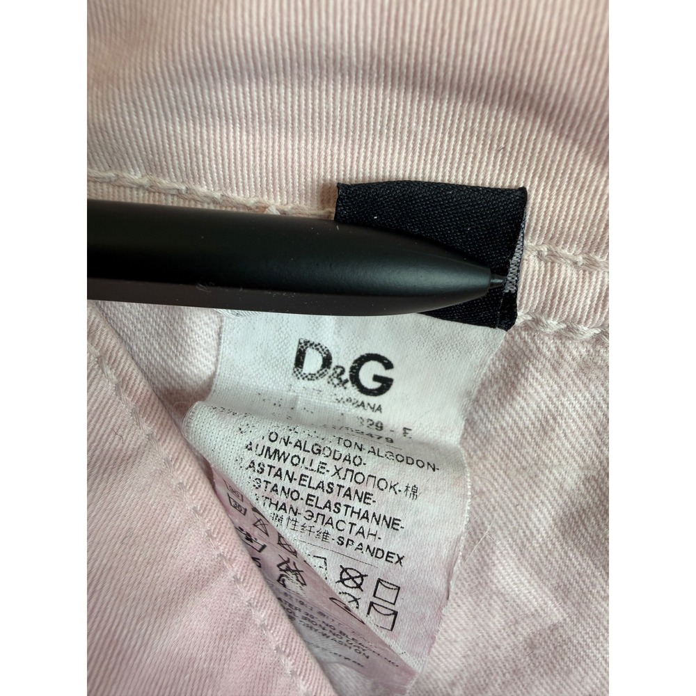 Vintage Y2K D&G Dolce & Gabbana Pink Bandana Print Low Rise Shorts 26 Western - Picture 10 of 12